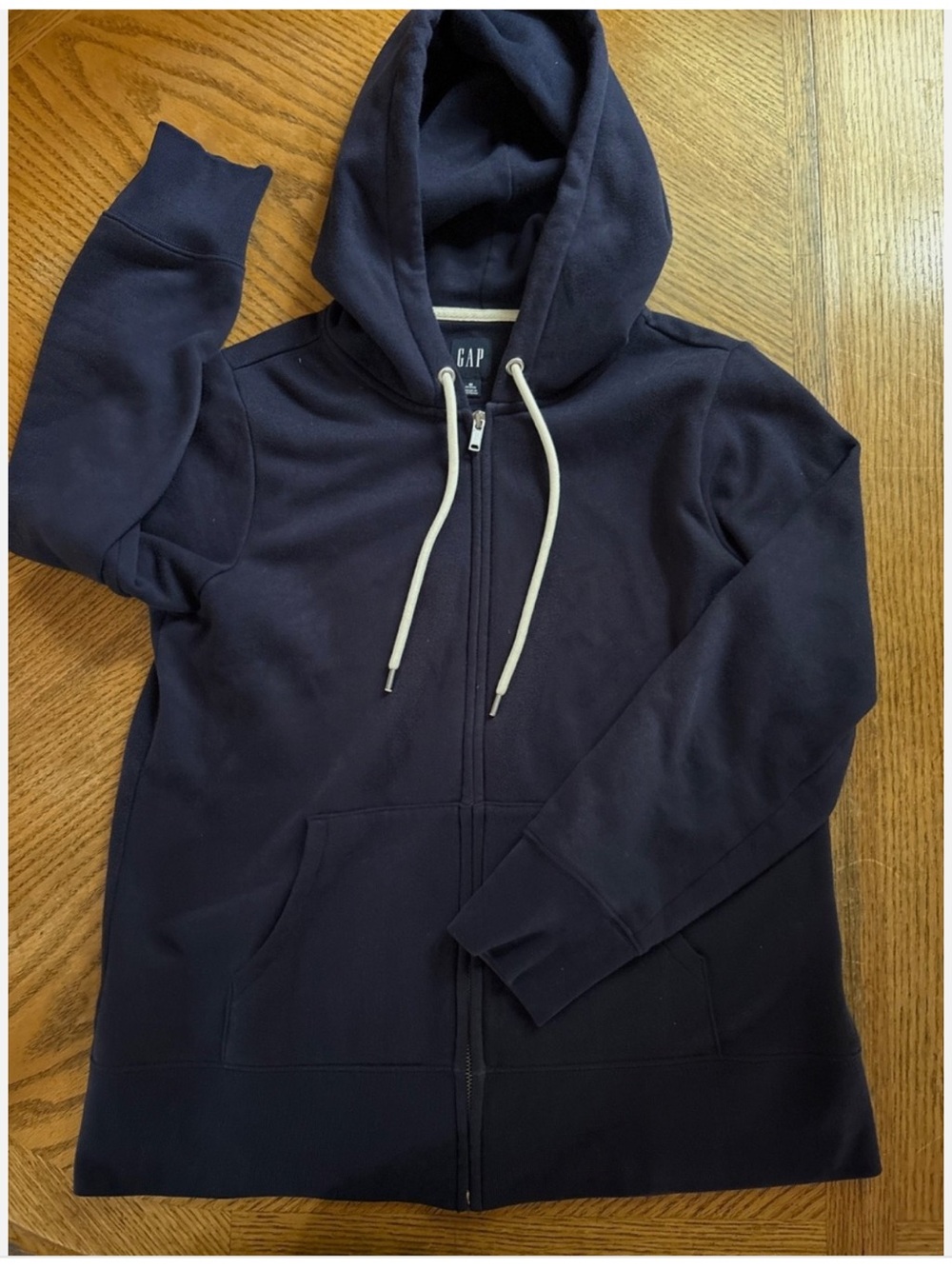 Women’s Vintage GAP Hooded Full Zip-Up Sweatshirt Navy MEDIUM PETITE